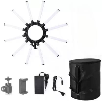 Welocity Professional 12 ARM Professional LED Star Ring Light Photo & Video, 12 Arms Star Lamp LED Photographic Video Ring Light for Makeup Artist, Salon, and Parlour Lighting