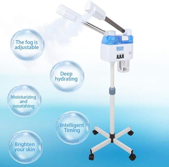 Welocity Professioanl 2 in 1 Hot & Cold Facial Steamer Machine,800W, Hot Mist Cold Mist,Double Tube,Ozone Vaporizer Facial Steamer For Home Beauty Salon Spa