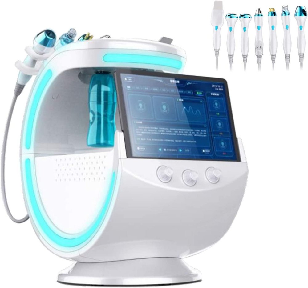 Welocity Professional 7 in 1 Intelligent Multifunctional Oxygen Facial Machine Skin Management System smart ice blue skin analyzer Hydro MicroDermabrasion Hydra Facial Machine Aqua Peel Diamond Peeling Beauty Equipment deep cleansing machine For Clinical