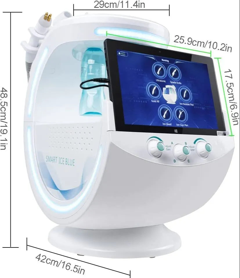 Welocity Professional 7 in 1 Intelligent Multifunctional Oxygen Facial Machine Skin Management System smart ice blue skin analyzer Hydro MicroDermabrasion Hydra Facial Machine Aqua Peel Diamond Peeling Beauty Equipment deep cleansing machine For Clinical